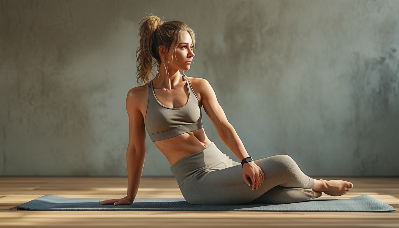 Woman doing a core twist exercise